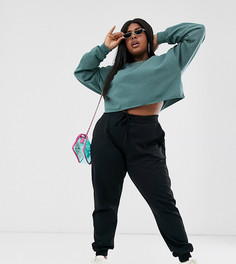 Базовые джоггеры с завязкой ASOS DESIGN Curve Tall-Черный
