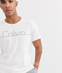 Удлиненная футболка с логотипом Calvin Klein-Белый