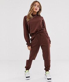 Спортивный свитшот и джоггеры с завязкой ASOS DESIGN-Коричневый