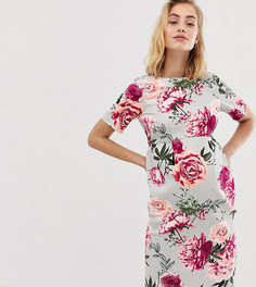 Платье миди с цветочным принтом ASOS DESIGN Maternity-Розовый