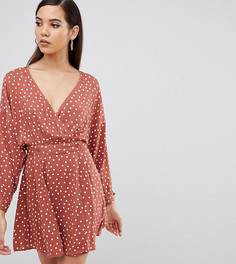 Приталенное платье мини в горошек ASOS DESIGN Tall-Мульти