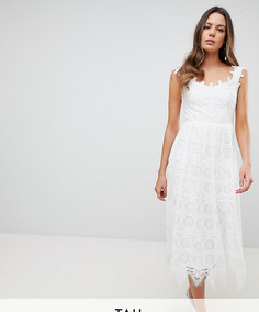 Кружевное платье миди Y.A.S Tall-Белый
