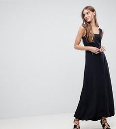 Платье-майка макси с объемным краем ASOS TALL-Черный
