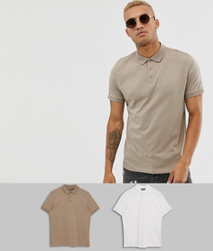 Поло из органического хлопка ASOS DESIGN - Набор из 2 шт. со скидкой-Мульти