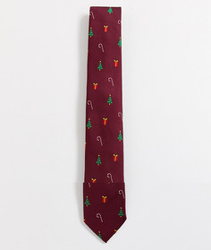 Красный новогодний галстук Jack & Jones
