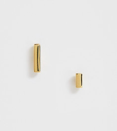 Серебряные непарные серьги с позолотой ASOS DESIGN