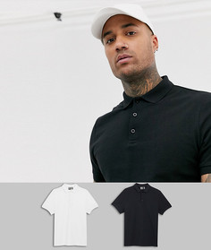 Набор из 2 поло из пике ASOS DESIGN - Скидка-Мульти