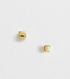 Серебряные позолоченные серьги-гвоздики ASOS DESIGN-Золотой