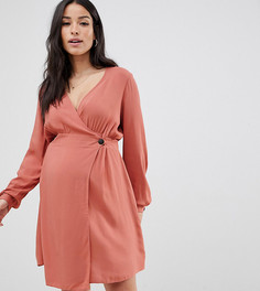 Повседневное платье мини с запахом ASOS DESIGN Maternity-Розовый