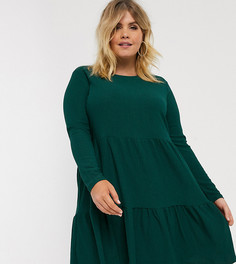 Зеленое платье с длинными рукавами New Look Curve-Зеленый