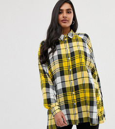 Черно-желтая oversize-рубашка ASOS DESIGN Curve-Мульти