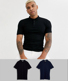 2 обтягивающих поло из органического хлопка ASOS DESIGN - Скидка-Мульти