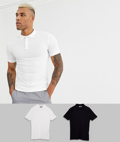 2 обтягивающих поло из органического хлопка ASOS DESIGN - Скидка-Мульти