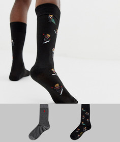 Набор из 2 пар носков (с медведями/ в полоску) Polo Ralph Lauren-Черный