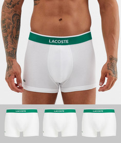 3 белых боксеров-брифов Lacoste Colours Core-Белый