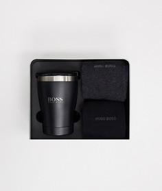 Подарочный набор из 2 пар носков и фирменной кружки BOSS bodywear-Черный