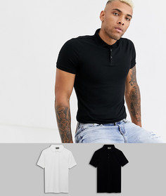 Набор из 2 облегающих трикотажных поло из органического хлопка ASOS DESIGN - Скидка-Мульти