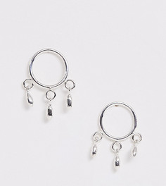 Серебряные серьги с подвесками ASOS DESIGN-Серебряный
