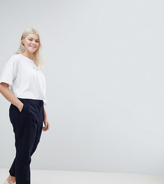 Льняные брюки-сигареты ASOS CURVE-Темно-синий
