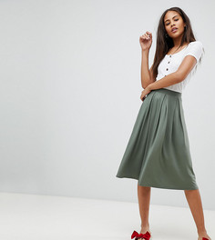 Юбка миди со складками ASOS DESIGN Tall-Зеленый