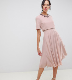 Платье миди с 3D отделкой ASOS DESIGN Tall-Мульти