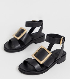 Кожаные премиум-сандалии для широкой стопы ASOS DESIGN - Forever-Черный