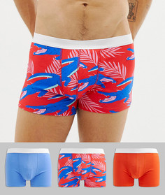 Набор из 3 боксеров-брифов (с принтом крокодилов и пальмовых листьев/др.) ASOS DESIGN - Скидка-Мульти