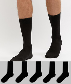 Набор из 5 пар черных носков ASOS DESIGN - Со скидкой-Черный