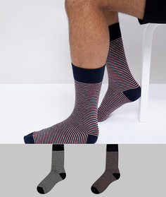 2 пары носков с полосками Selected Homme-Мульти