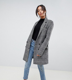 Приталенное пальто в клетку ASOS DESIGN Tall-Мульти