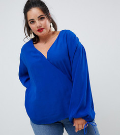 Oversize-лонгслив с запахом ASOS DESIGN Curve-Розовый