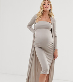 Комплект с драпированной накидкой и платье-бандо миди ASOS DESIGN Maternity-Фиолетовый