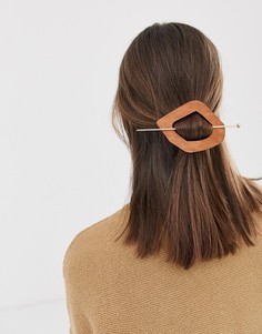 Золотистая деревянная заколка для волос ASOS DESIGN-Золотой