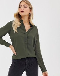 Мягкая рубашка с длинными рукавами ASOS DESIGN-Зеленый