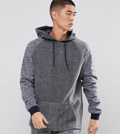 Длинный oversized-худи из флиса ASOS-Темно-синий