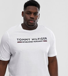 Белая футболка в полоску с логотипом Tommy Hilfiger Big & Tall-Белый
