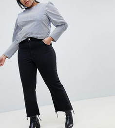 Черные укороченные расклешенные джинсы с необработанным краем ASOS DESIGN Curve Egerton-Черный