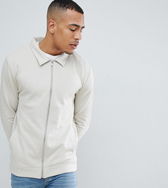 Бежевая трикотажная куртка Харрингтон ASOS DESIGN Tall-Бежевый