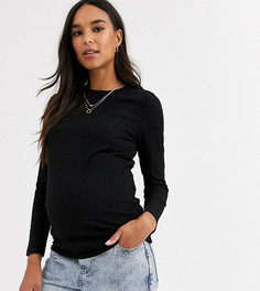 Черный джемпер с длинными рукавами и круглым вырезом New Look Maternity