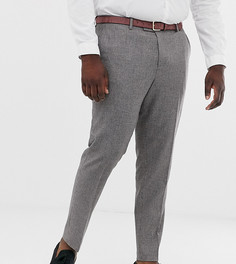 Серые зауженные брюки с добавлением шерсти ASOS DESIGN Plus-Серый