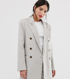 Двубортный oversize-блейзер ASOS DESIGN Tall-Кремовый