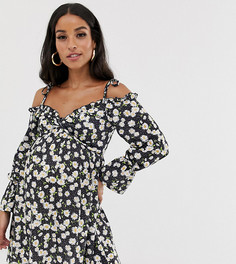 Свободный сарафан с широким вырезом и цветочным принтом ASOS DESIGN Maternity-Мульти