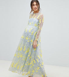 Платье макси с вышивкой ASOS EDITION Maternity-Мульти