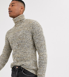 Бежевая водолазка в рубчик из плотного материала ASOS DESIGN Tall-Бежевый