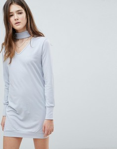Платье-футболка с чокером Glamorous-Серый