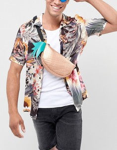 Фестивальная сумка-кошелек на пояс с отделкой в виде ананаса с эффектом металлик ASOS DESIGN-Золотой