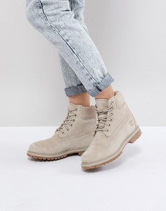 Замшевые ботинки на плоской подошве Timberland-Серый