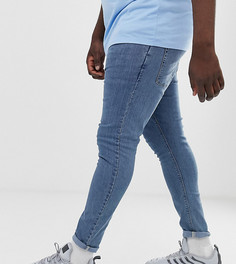 Голубые эластичные джинсы с напылением ASOS DESIGN Plus-Синий
