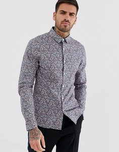 Облегающая эластичная рубашка с цветочным принтом ASOS DESIGN-Мульти