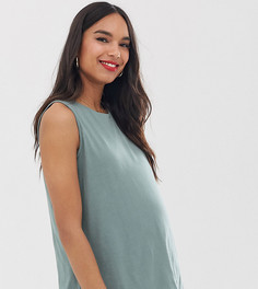 Шалфейно-зеленый двухслойный топ ASOS DESIGN Maternity nursing